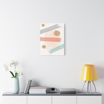 Pastel Pulse Art Set 1.1 - Matte Canvas Decor with Minimalist Leaf Design
