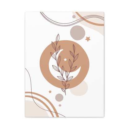 Sunset Botanica Art 1.1 - Matte Canvas Decor with Minimalist Leaf Design