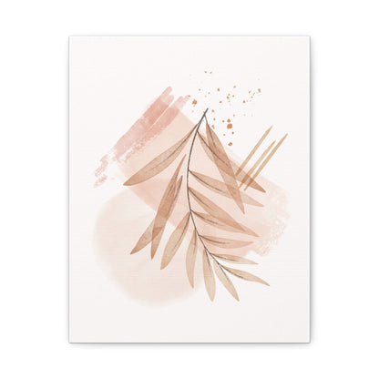 Abstract Earthy Florals Art Set 1.1 - Matte Canvas Decor with Minimalist Leaf Design
