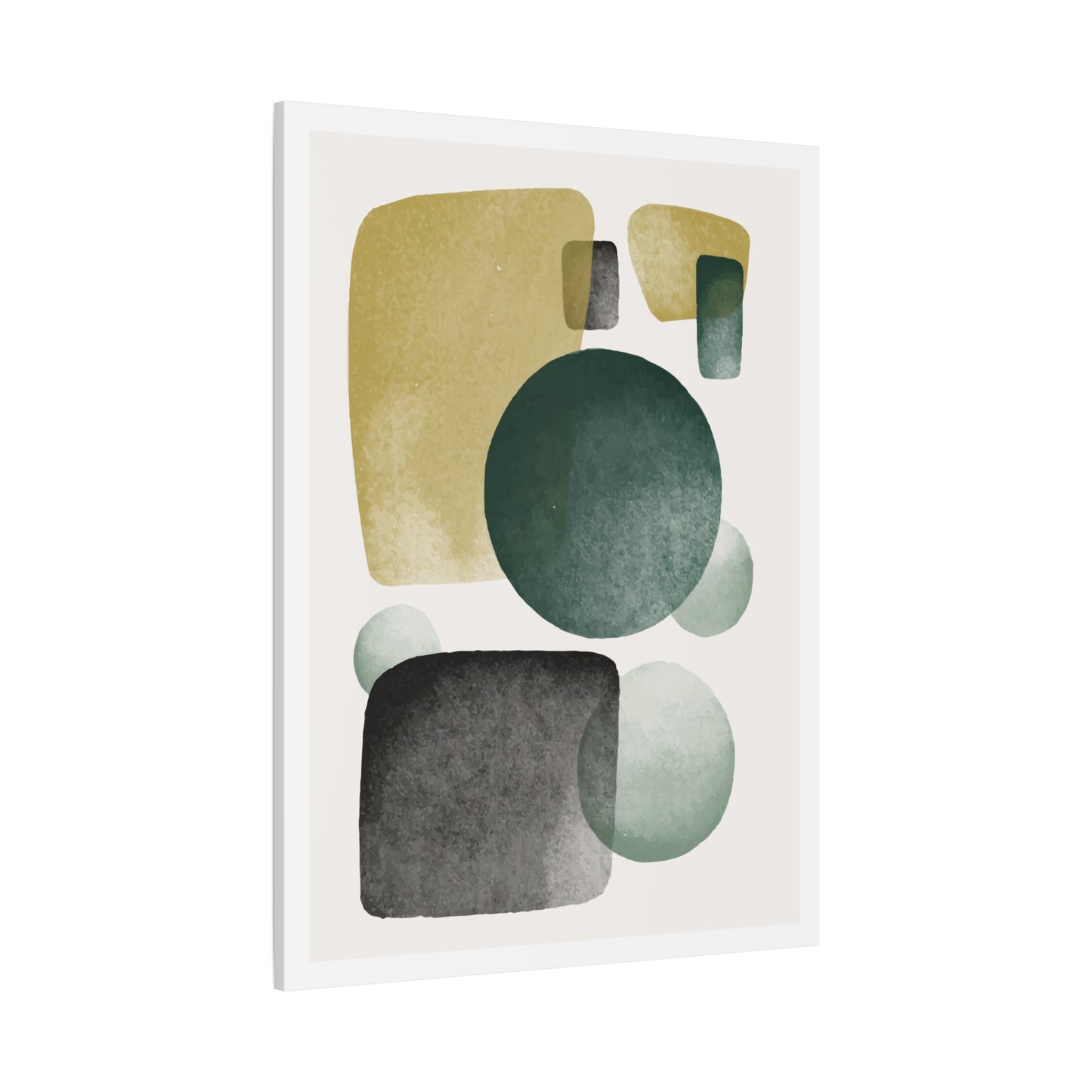 Army Green Art Set 1.1 - Matte Canvas Decor with Minimalist Leaf Design