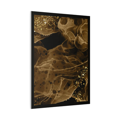 Gold Dust Art Set 1.2 - Matte Canvas Decor with Minimalist Leaf Design