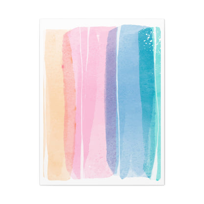 Soft Watercolor Color Set 1.3- Matte Canvas Decor with Minimalist Leaf Design
