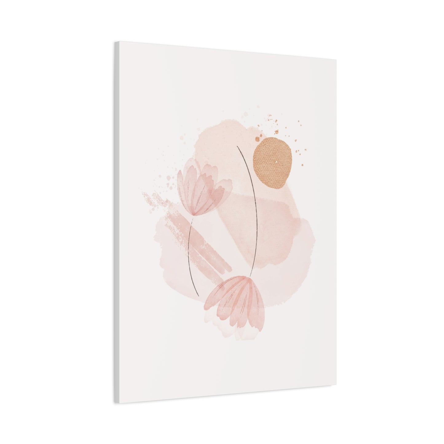 Abstract Earthy Florals Art Set 1.2 - Matte Canvas Decor with Minimalist Leaf Design