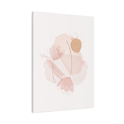 Abstract Earthy Florals Art Set 1.2 - Matte Canvas Decor with Minimalist Leaf Design