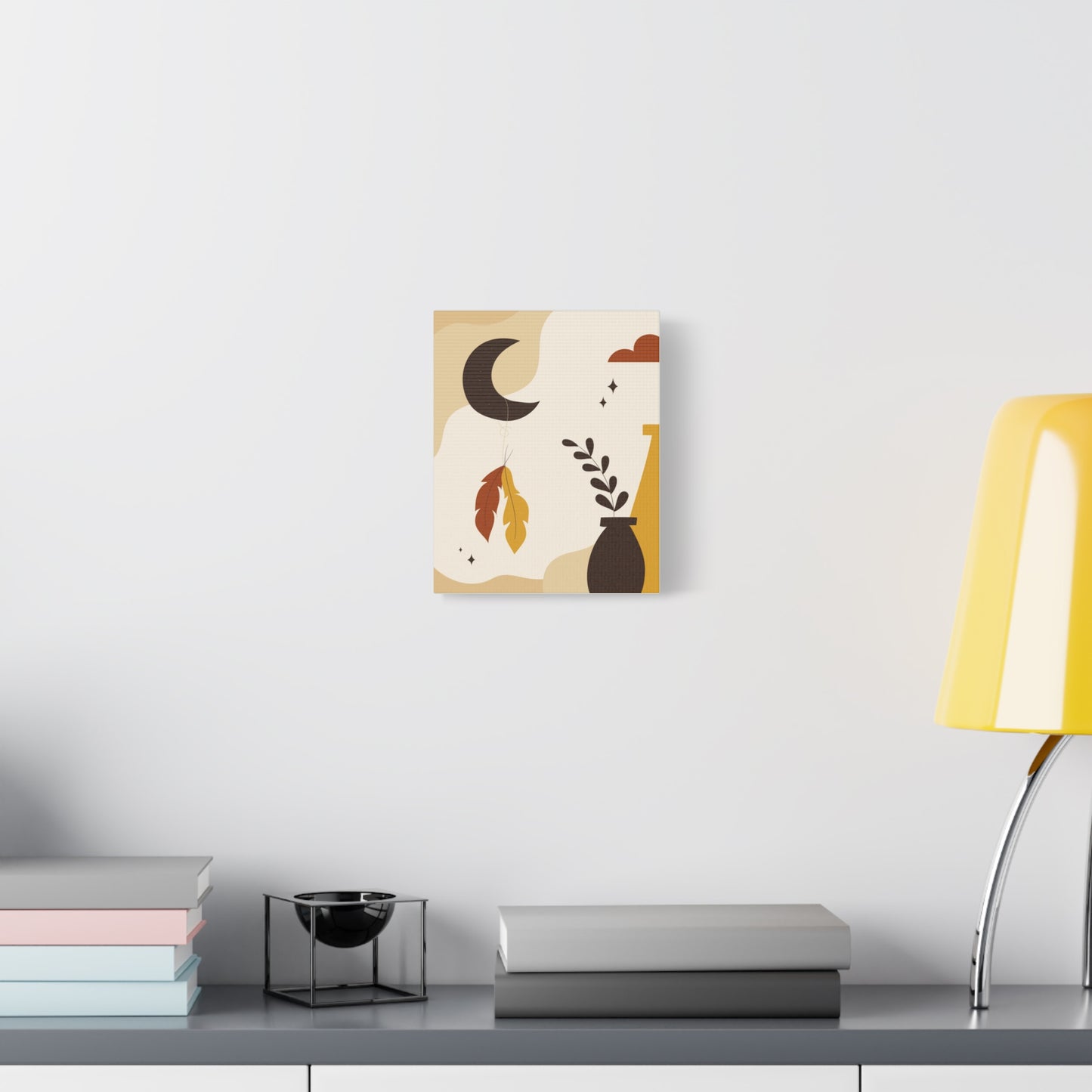 Nocturne Petal Art Set 1.2 - Matte Canvas Decor with Minimalist Leaf Design