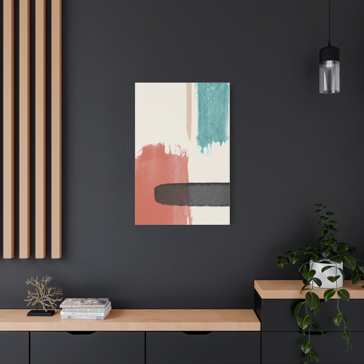 Soft Dune Palette Art 1.1 - Matte Canvas Decor with Minimalist Leaf Design