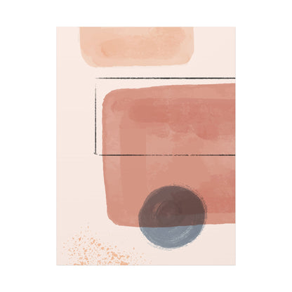 Pink Water Minimal Art Set 1.2 - Matte Canvas Decor with Minimalist Leaf Design