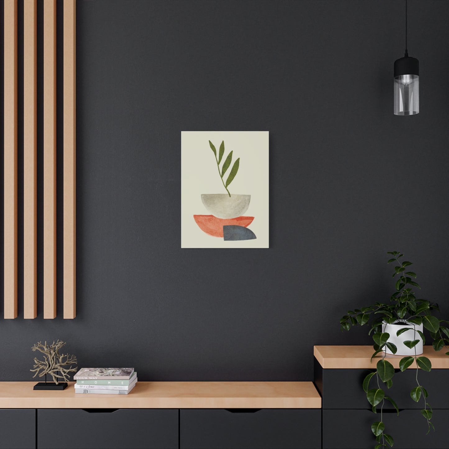 Flower Wall Art Set 1.3 - Matte Canvas Decor with Minimalist Leaf Design