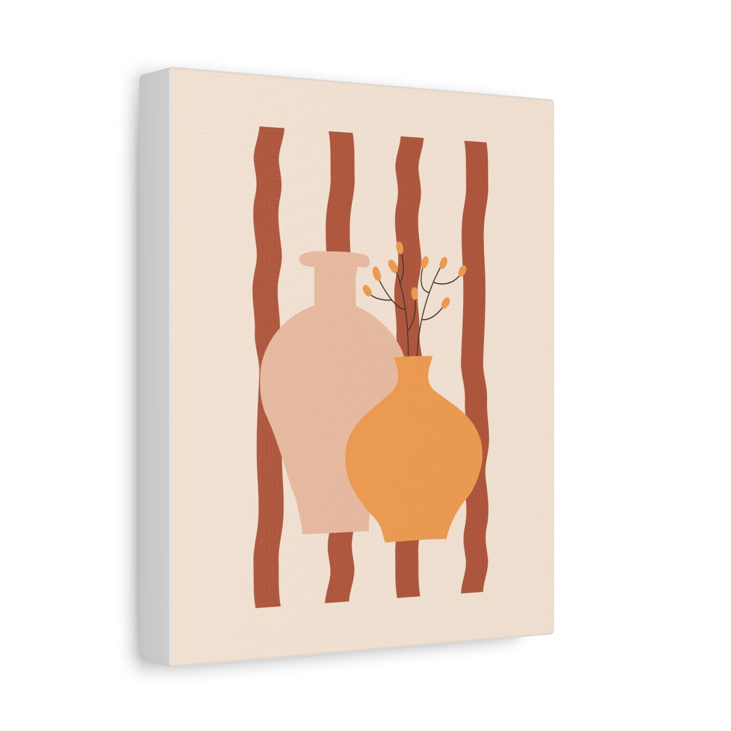 Petal Village Art 1.1 - Matte Canvas Decor with Minimalist Leaf Design