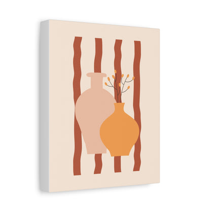 Petal Village Art 1.1 - Matte Canvas Decor with Minimalist Leaf Design