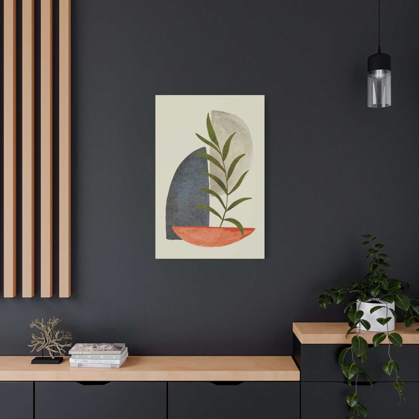 Flower Wall Art Set 1.2 - Matte Canvas Decor with Minimalist Leaf Design