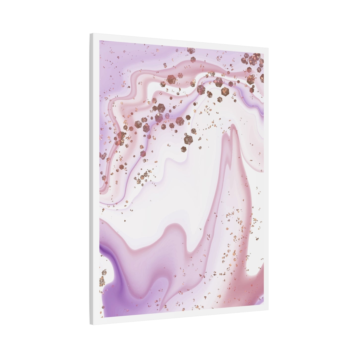 Blush Pink Marble Wall Art Set 1.1 - Matte Canvas Decor with Minimalist Leaf Design