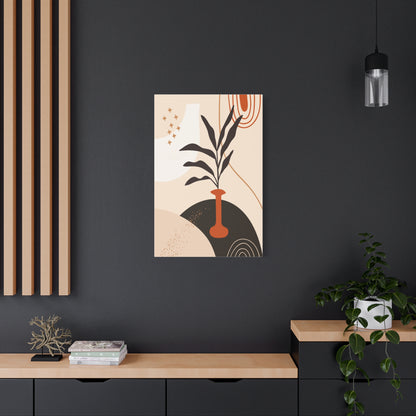 Boheme Luna  Art Set 1.1 - Matte Canvas Decor with Minimalist Leaf Design