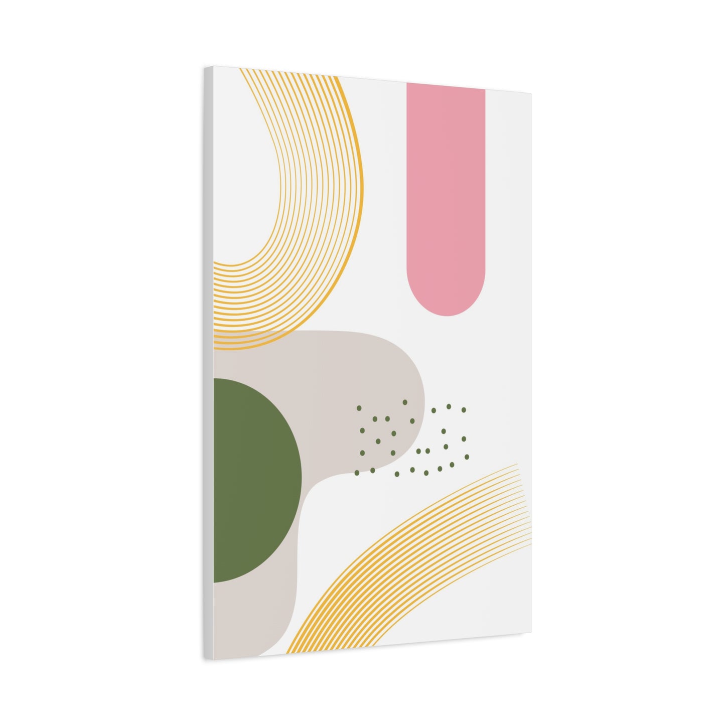 Minimal Geo Art Set 1.2 - Matte Canvas Decor with Minimalist Leaf Design