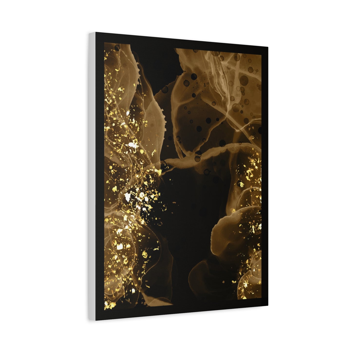Gold Dust Art Set 1.1 - Matte Canvas Decor with Minimalist Leaf Design