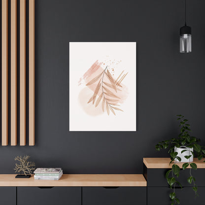 Abstract Earthy Florals Art Set 1.1 - Matte Canvas Decor with Minimalist Leaf Design