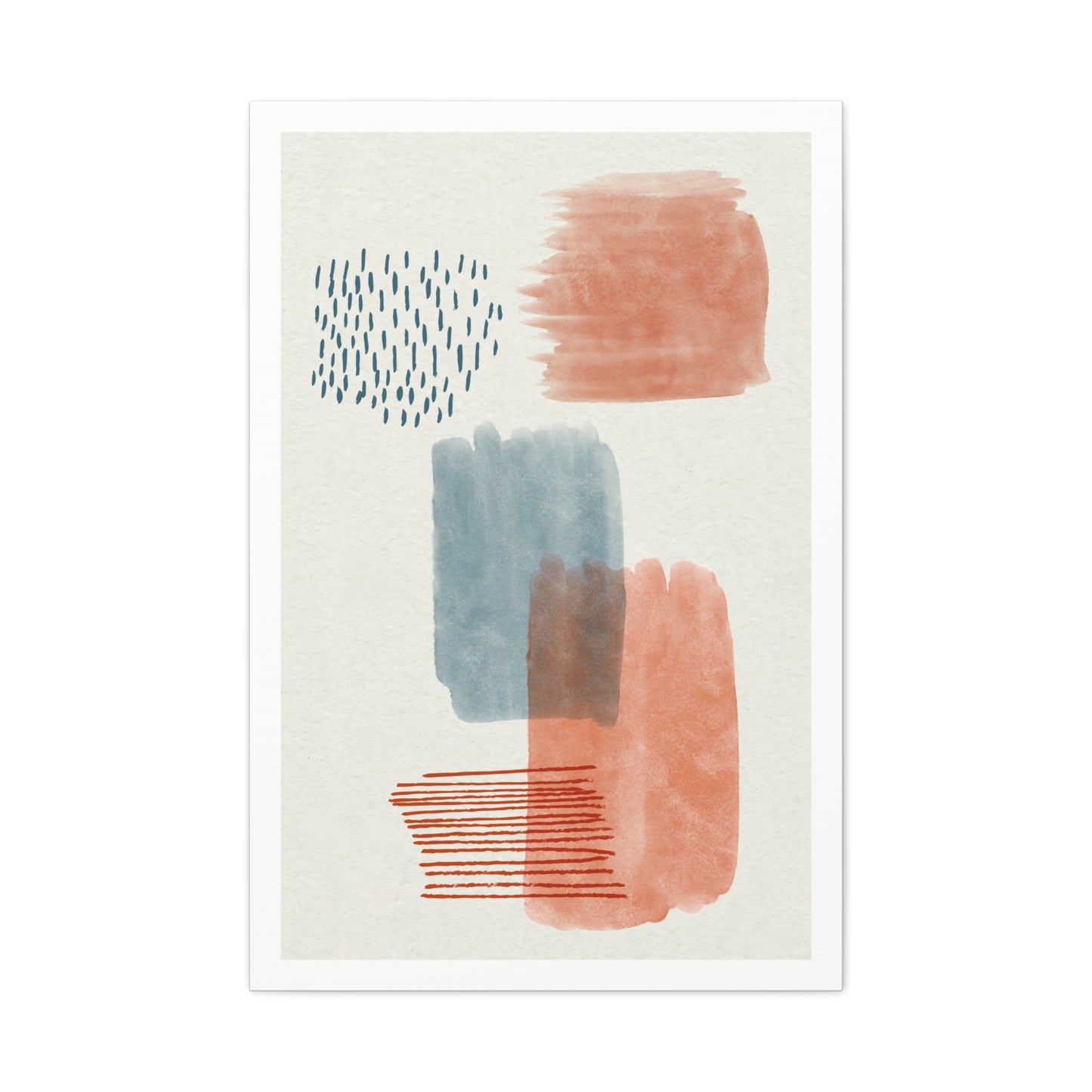 Wander Brush Art 1.3 - Matte Canvas Decor with Minimalist Leaf Design