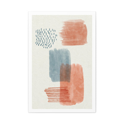 Wander Brush Art 1.3 - Matte Canvas Decor with Minimalist Leaf Design