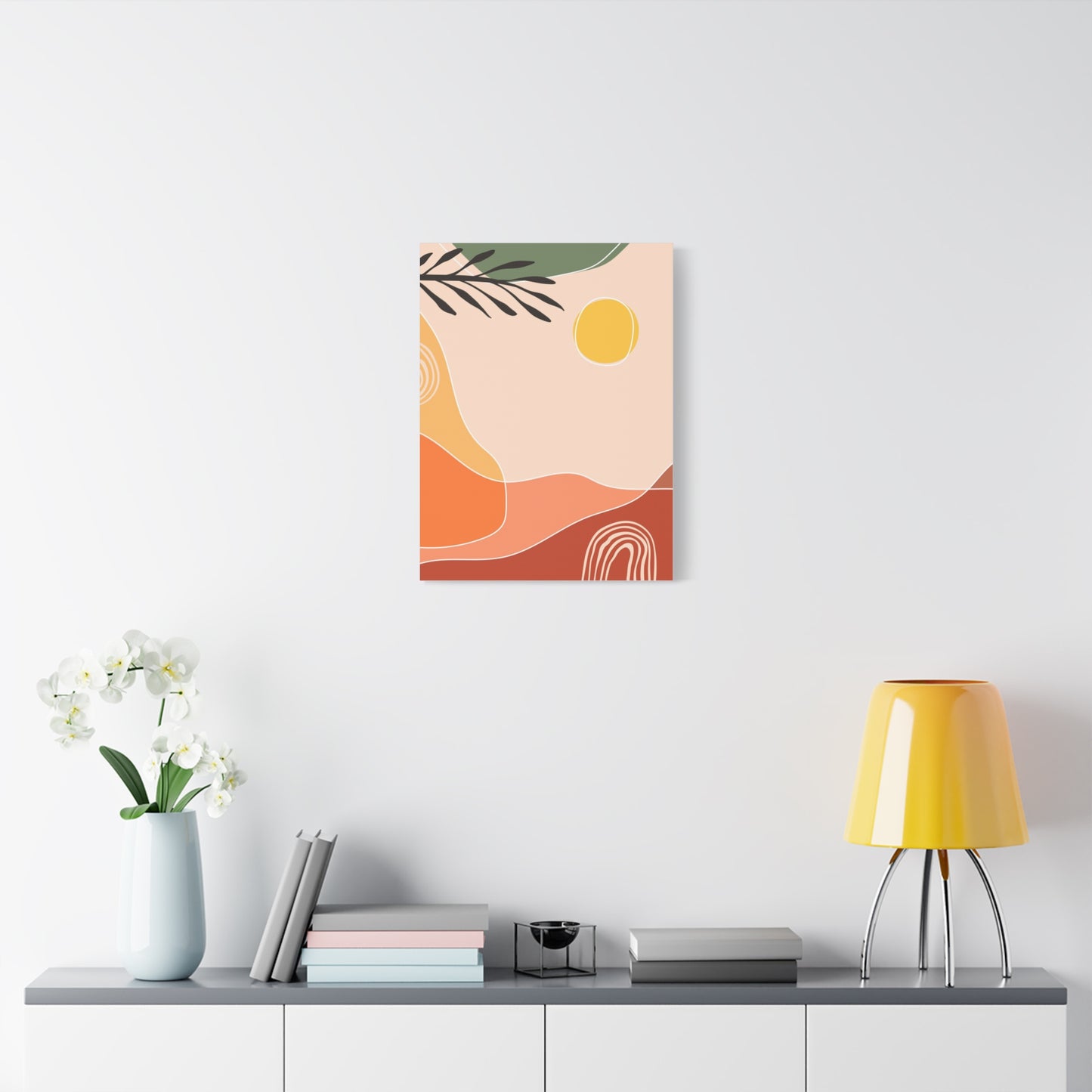 Sunway Minimal Art Set 1.2 - Matte Canvas Decor with Minimalist Leaf Design