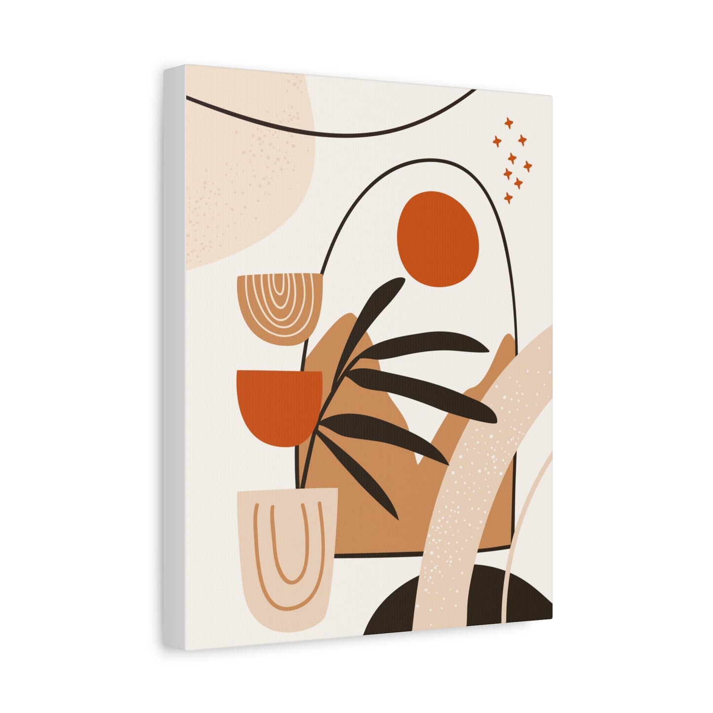 Boheme Luna  Art Set 1.3 - Matte Canvas Decor with Minimalist Leaf Design
