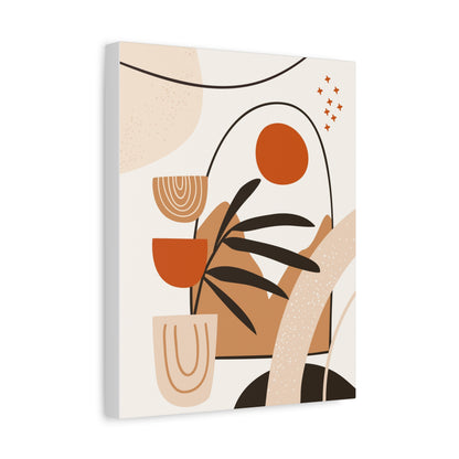 Boheme Luna  Art Set 1.3 - Matte Canvas Decor with Minimalist Leaf Design