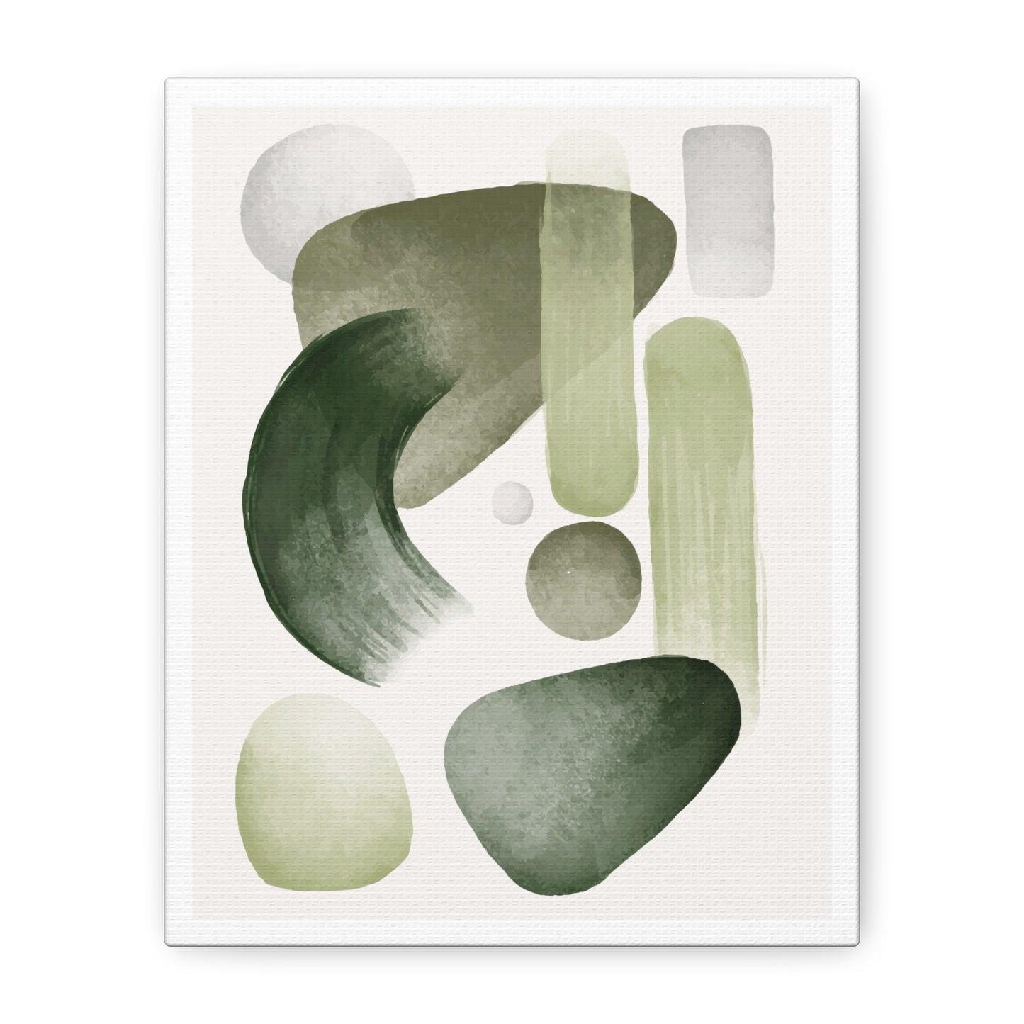 Olive Green Art Set 1.2- Matte Canvas Decor with Minimalist Leaf Design