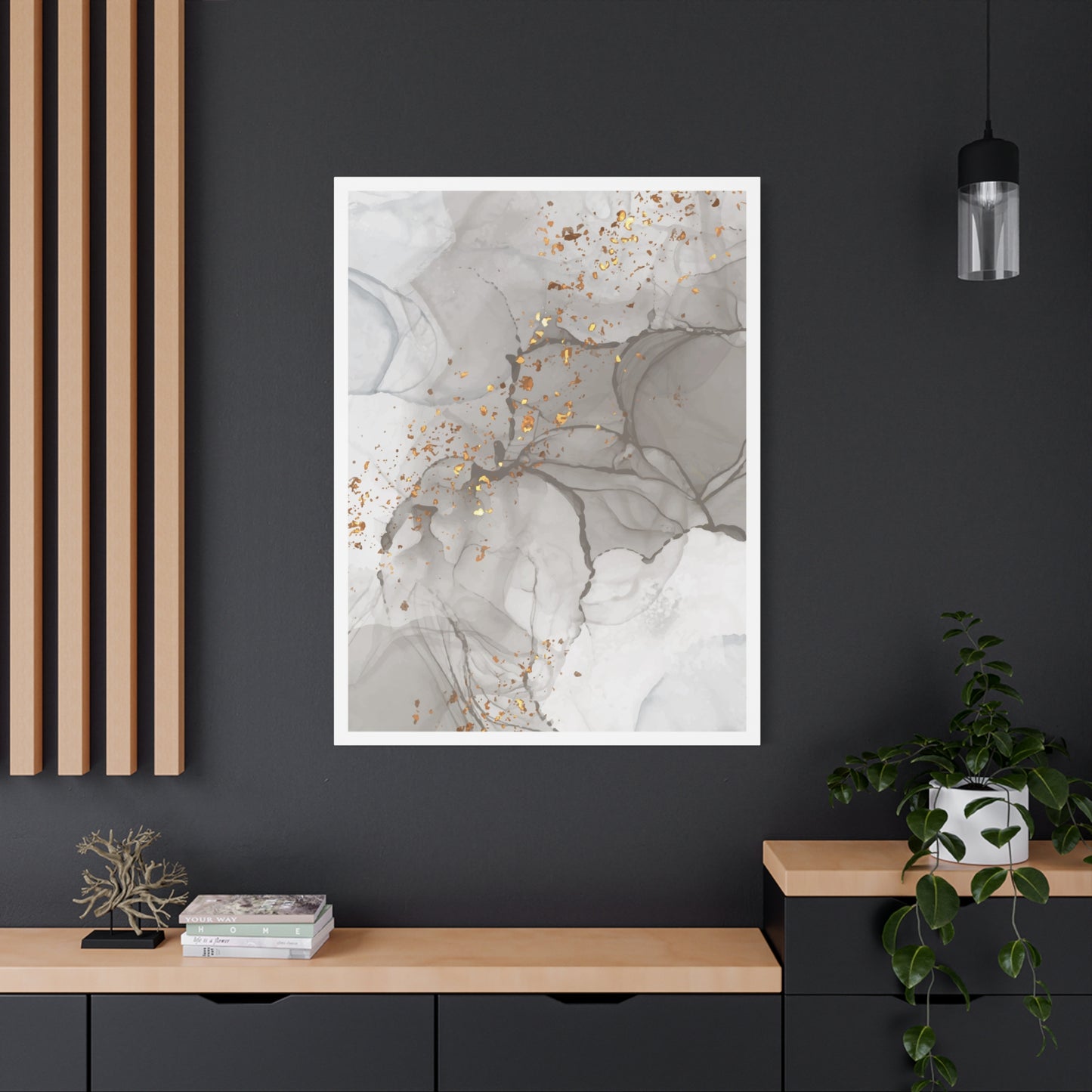 Ash Dust Art Set 1.1 - Matte Canvas Decor with Minimalist Leaf Design