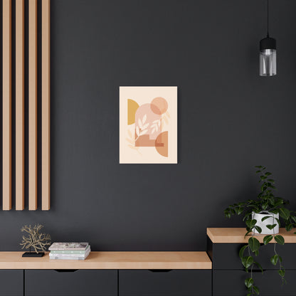 Abstract Terracotta Botanical Art Set 1.1 - Matte Canvas Decor with Minimalist Leaf Design