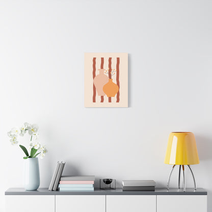 Petal Village Art 1.1 - Matte Canvas Decor with Minimalist Leaf Design