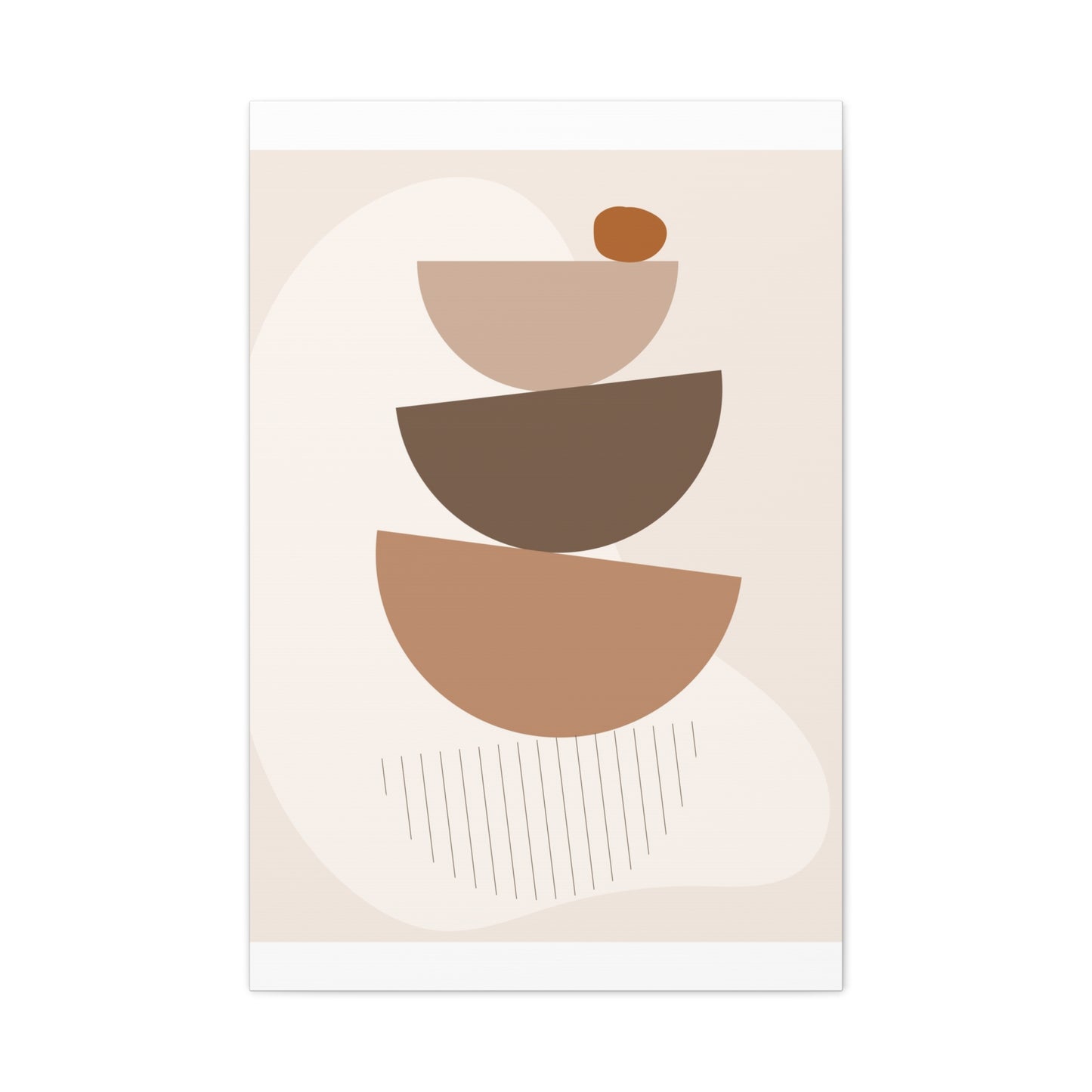 Brown View Wall Art Set 1.2 - Matte Canvas Decor with Minimalist Leaf Design