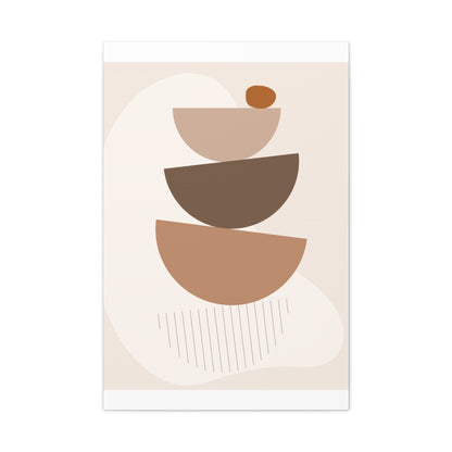 Brown View Wall Art Set 1.2 - Matte Canvas Decor with Minimalist Leaf Design