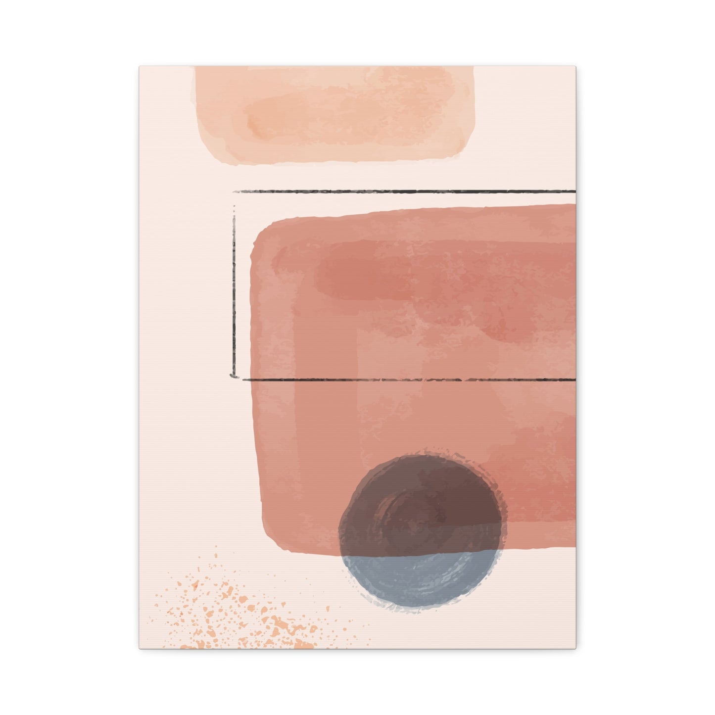 Pink Water Minimal Art Set 1.2 - Matte Canvas Decor with Minimalist Leaf Design