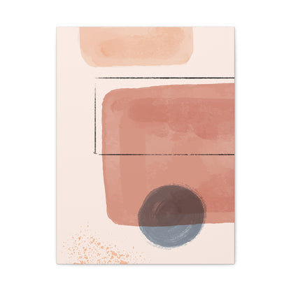Pink Water Minimal Art Set 1.2 - Matte Canvas Decor with Minimalist Leaf Design