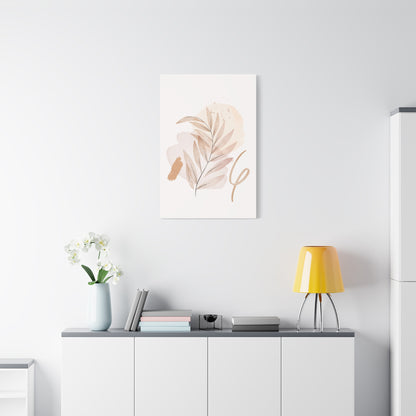 Abstract Earthy Florals Art Set 1.3- Matte Canvas Decor with Minimalist Leaf Design