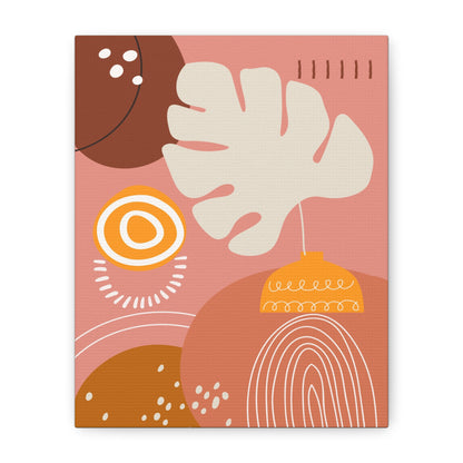 Wander Vase Art Set 1.3 - Matte Canvas Decor with Minimalist Leaf Design