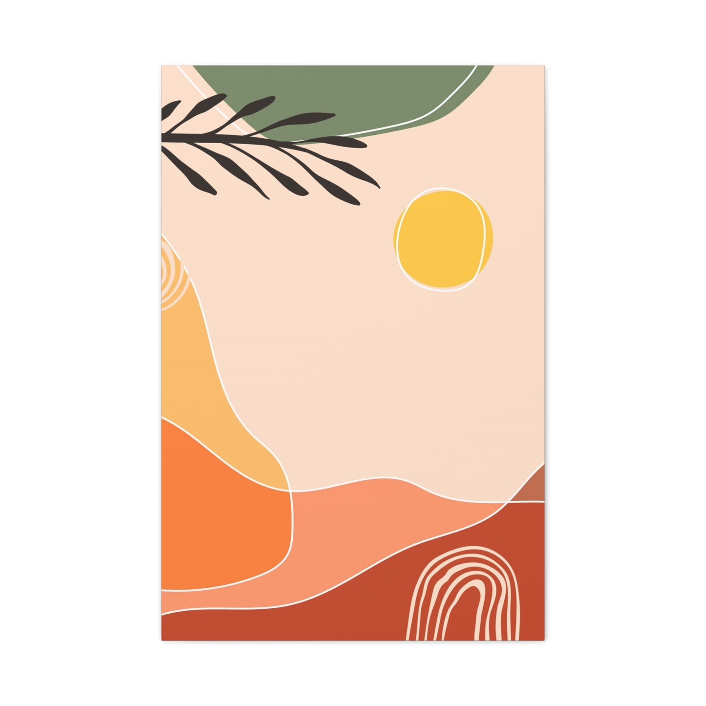 Sunway Minimal Art Set 1.2 - Matte Canvas Decor with Minimalist Leaf Design