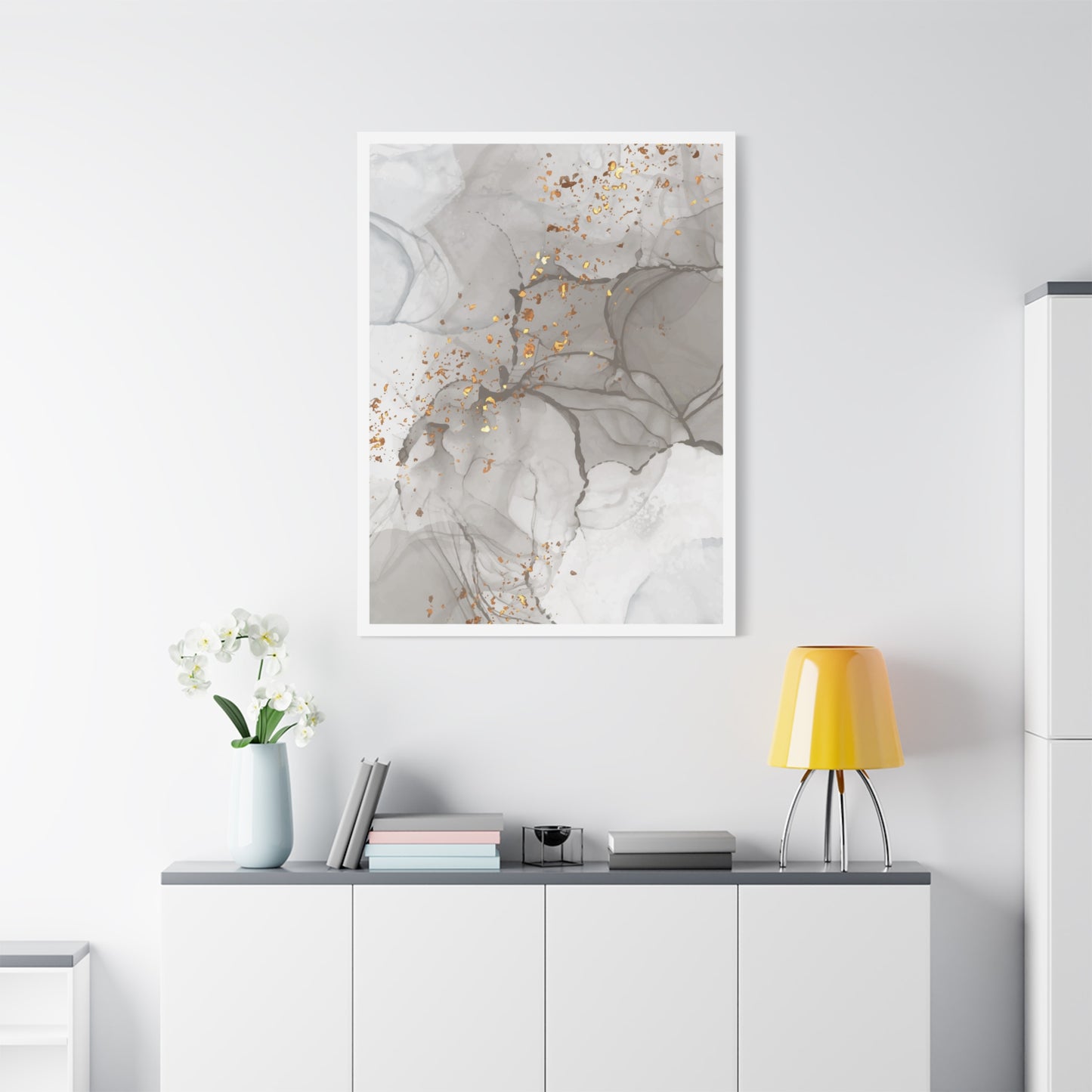 Ash Dust Art Set 1.1 - Matte Canvas Decor with Minimalist Leaf Design