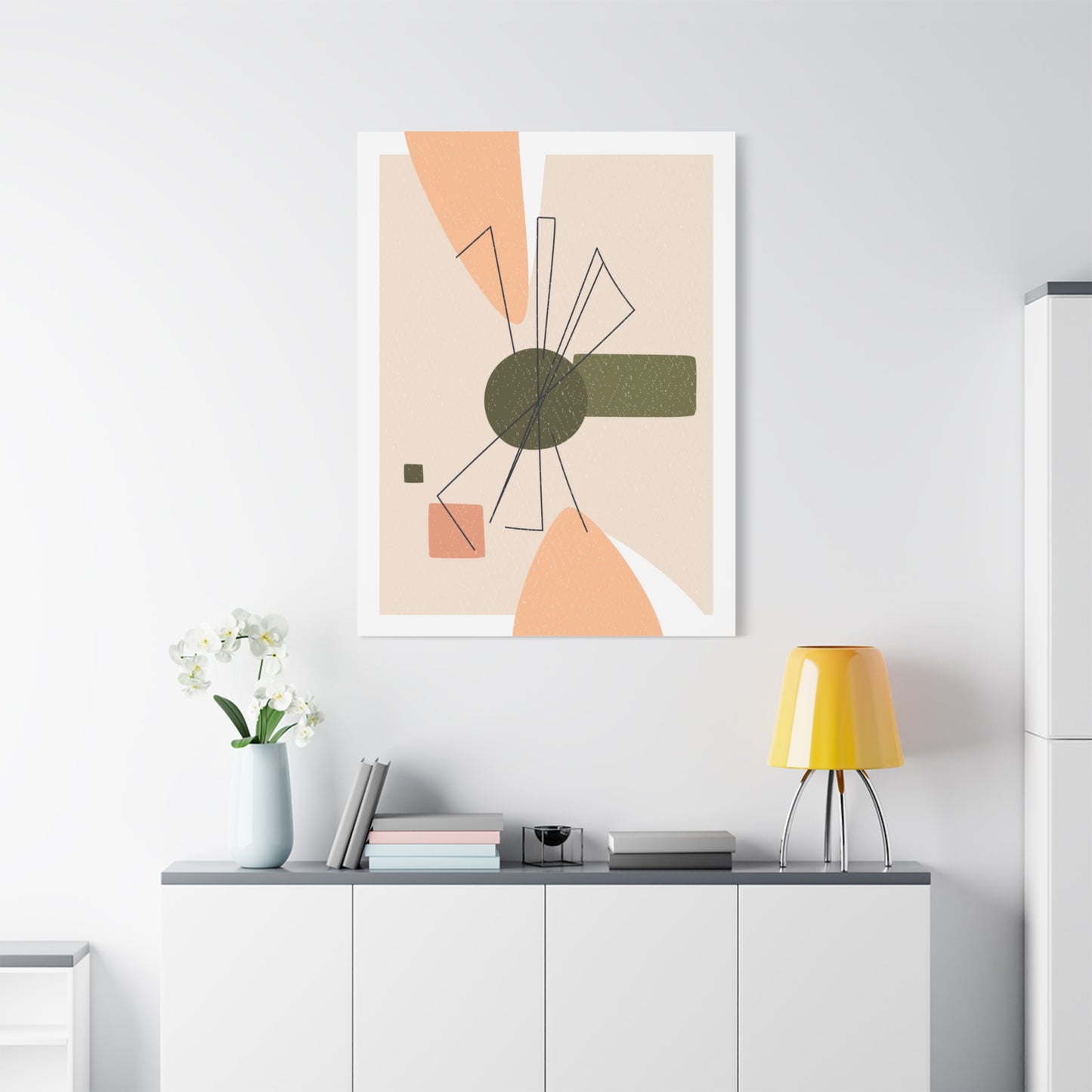 Minimal Pink Line Art Set 1.3 - Matte Canvas Decor with Minimalist Leaf Design