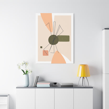 Minimal Pink Line Art Set 1.3 - Matte Canvas Decor with Minimalist Leaf Design