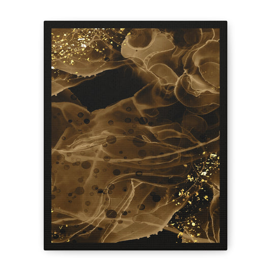 Gold Dust Art Set 1.2 - Matte Canvas Decor with Minimalist Leaf Design