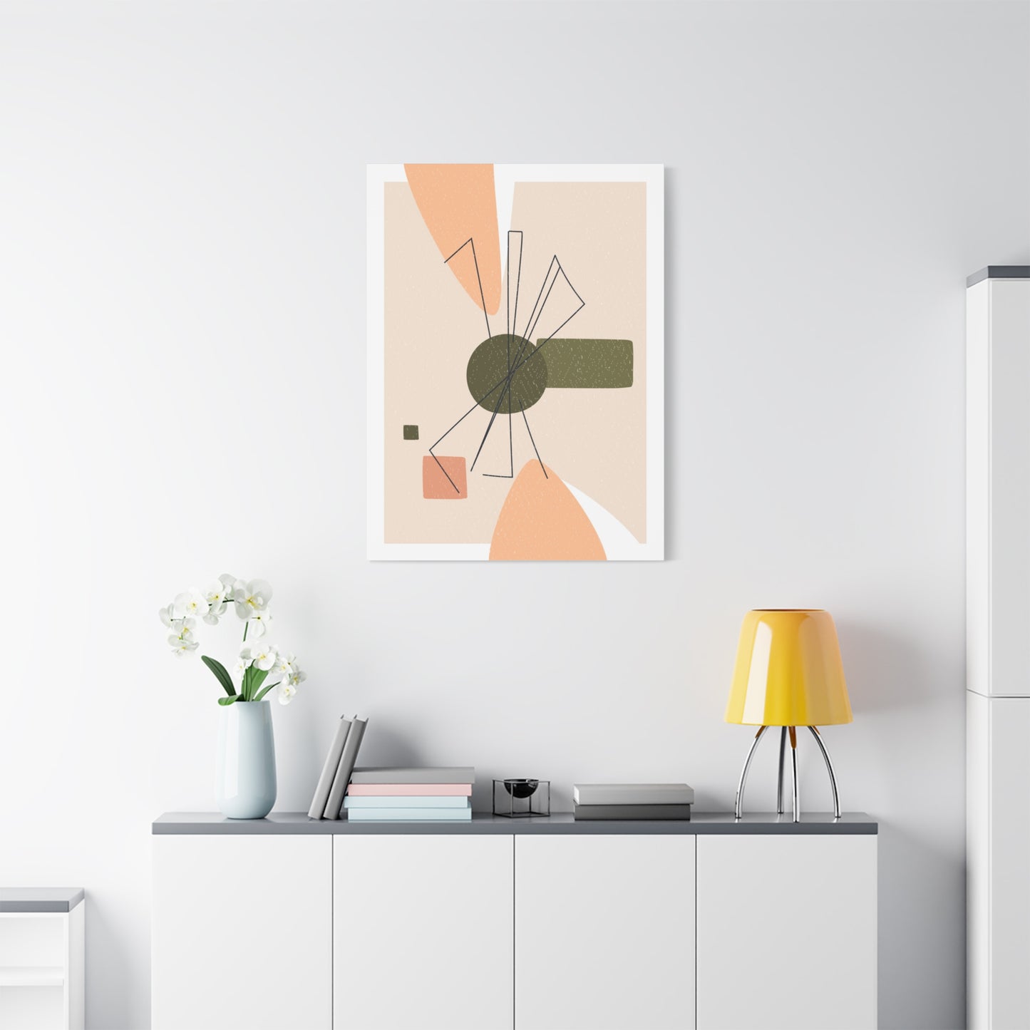 Minimal Pink Line Art Set 1.3 - Matte Canvas Decor with Minimalist Leaf Design