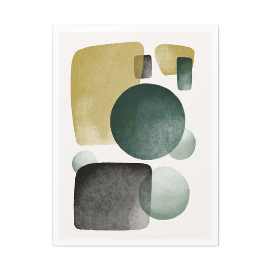 Army Green Art Set 1.1 - Matte Canvas Decor with Minimalist Leaf Design