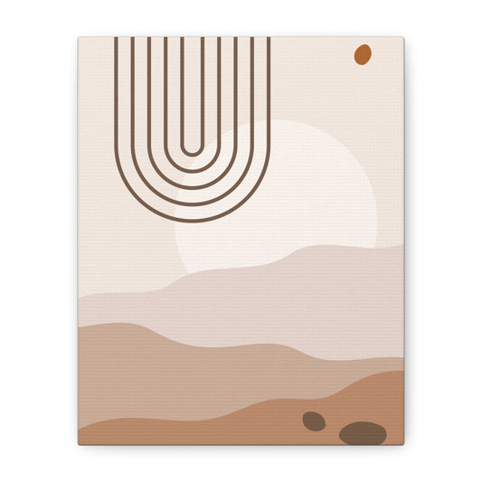 Brown View Wall Art Set 1.1 - Matte Canvas Decor with Minimalist Leaf Design