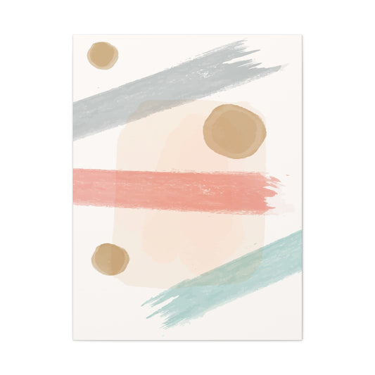 Pastel Pulse Art 1.1 - Matte Canvas Decor with Minimalist Leaf Design