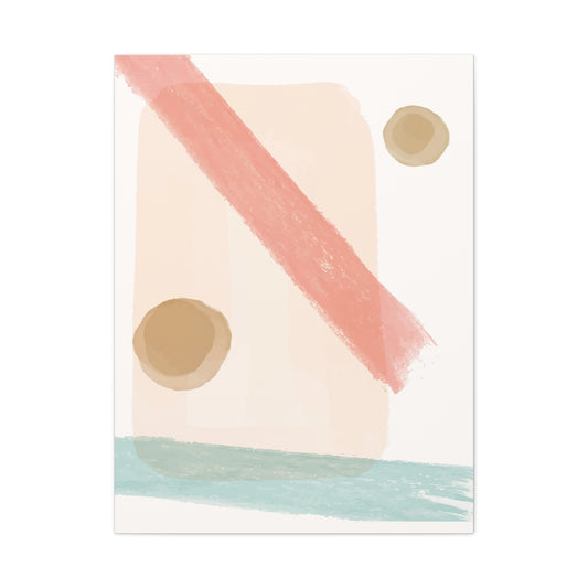 Pastel Pulse Art Set 1.2 - Matte Canvas Decor with Minimalist Leaf Design