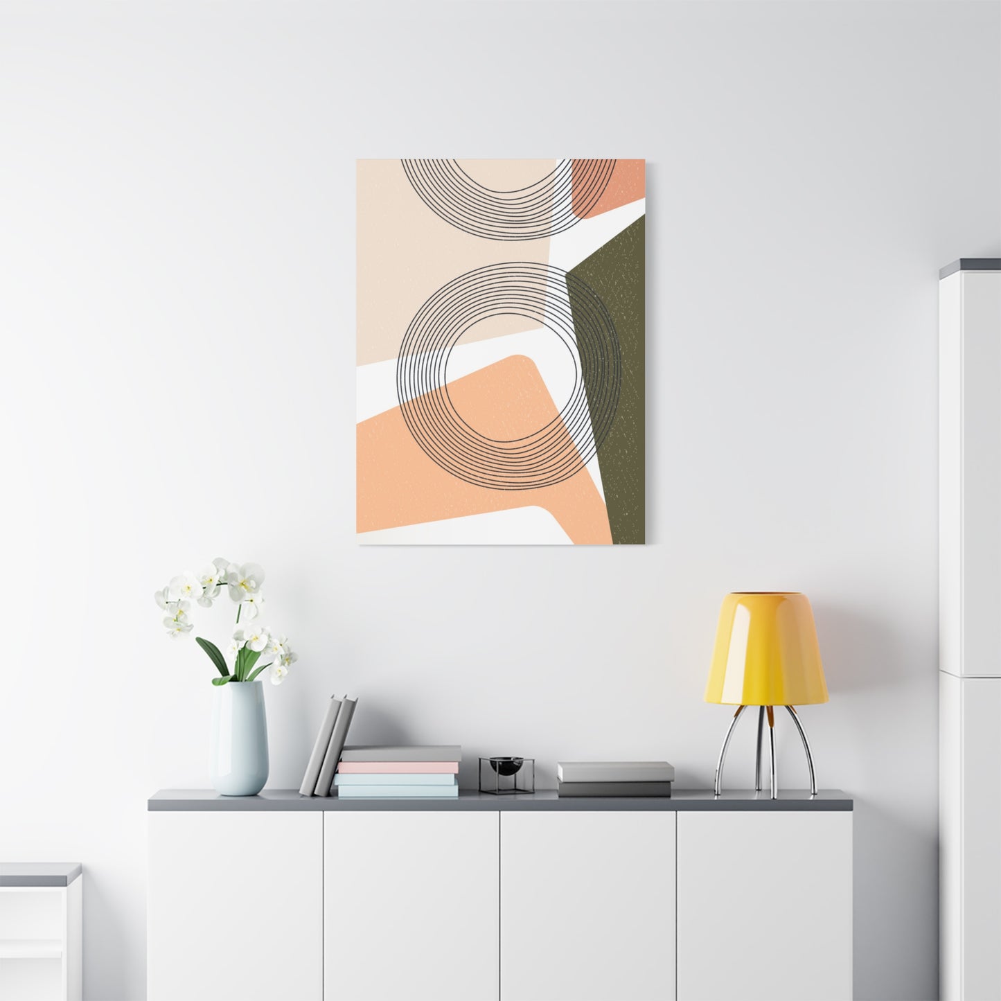 Minimal Pink Line Art Set 1.2 - Matte Canvas Decor with Minimalist Leaf Design