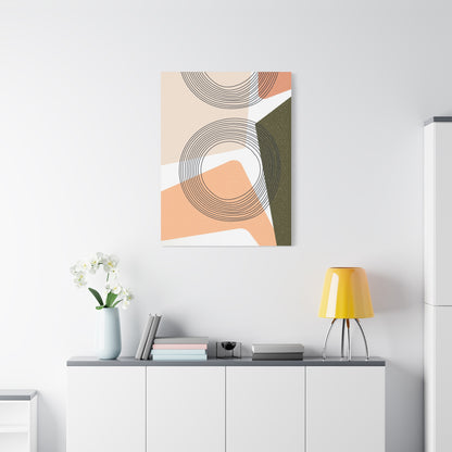 Minimal Pink Line Art Set 1.2 - Matte Canvas Decor with Minimalist Leaf Design