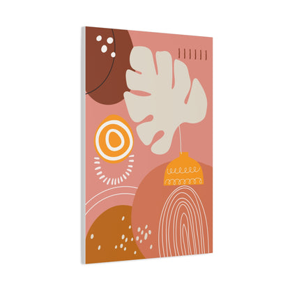 Wander Vase Art Set 1.3 - Matte Canvas Decor with Minimalist Leaf Design