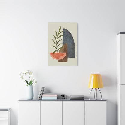 Flower Wall Art Set 1.1 - Matte Canvas Decor with Minimalist Leaf Design