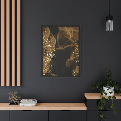 Gold Dust Art Set 1.1 - Matte Canvas Decor with Minimalist Leaf Design